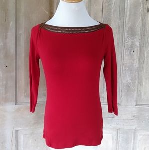 Red Boat Neck Ralph Lauren Top